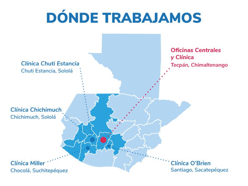 Mapa del trabajo de Maya Health Alliance